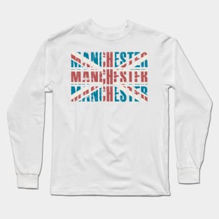 UK Proud - Manchester Vintage Union Jack Long Sleeve T-Shirt